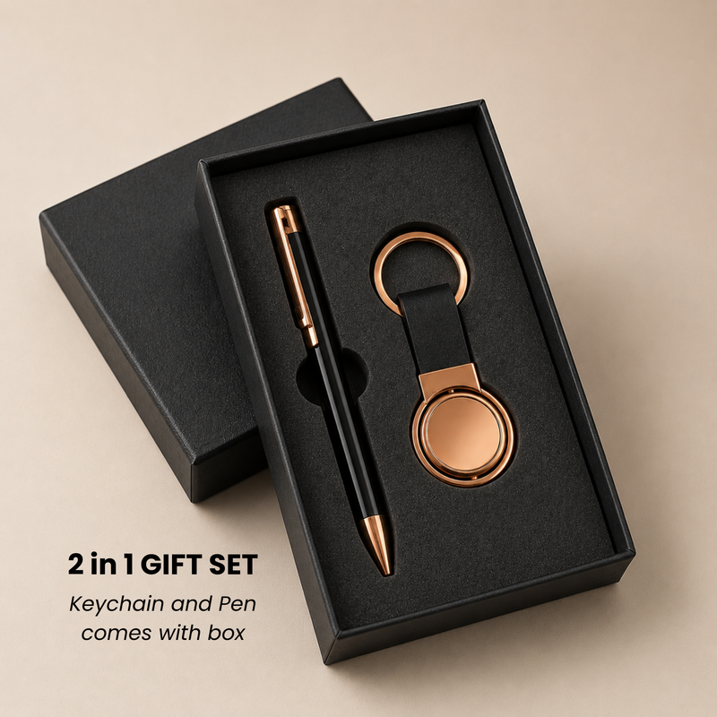 2 in 1 gift set (Keychain and pen comes with box)