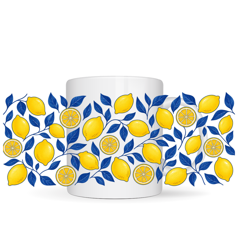 Blue Leaves UV DTF Mug Trasfer Sheet