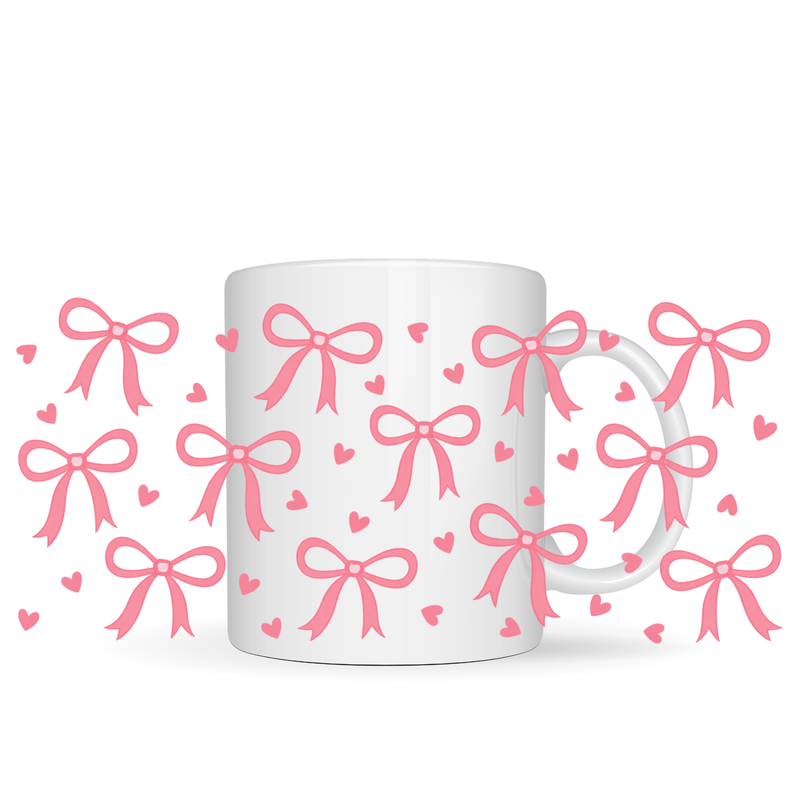Bows with Hearts UV DTF Mug Trasfer Sheet