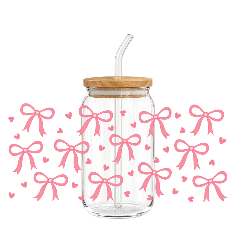 Bows with Hearts UV DTF Tumblr Trasfer Sheet