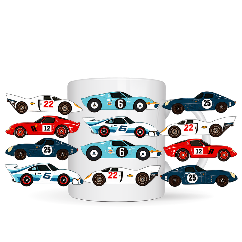 Cars UV DTF Mug Trasfer Sheet